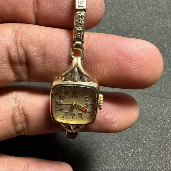 Vintage Elgin Ladies Watch Art Deco 10k Gold Filled Mechanical Wind Up Working - Picture 4 of 9
